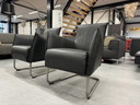 2 Jess Design Aron Sessel schwarzes Leder