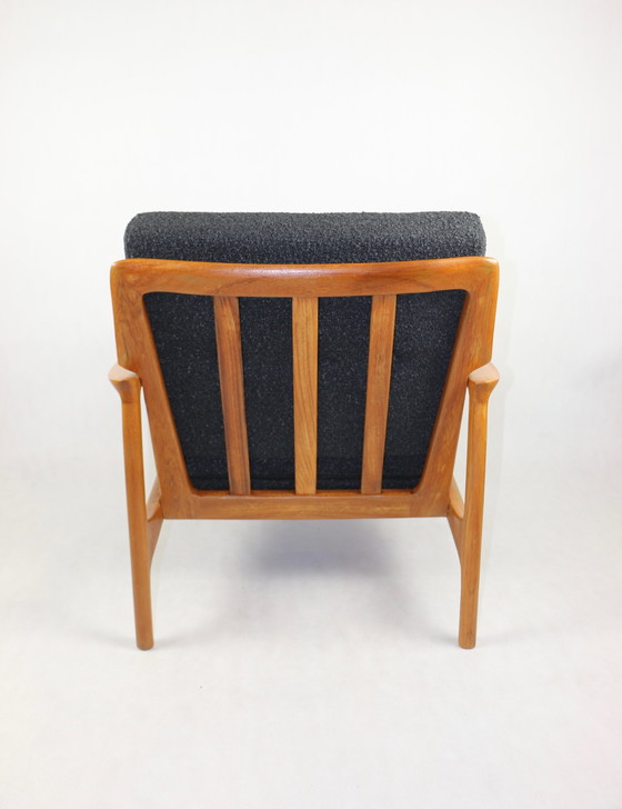Image 1 of Vintage Danish Black Bouclé Lounge Chair