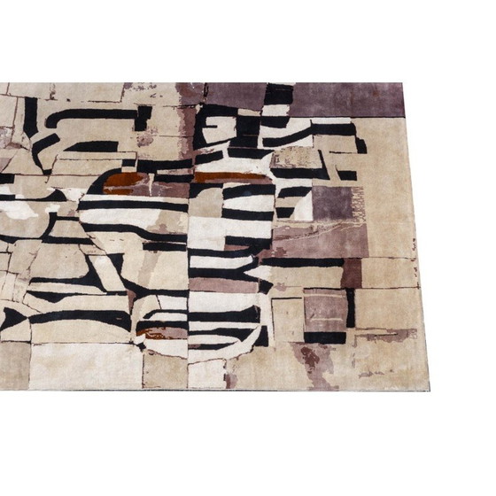 Image 1 of Handgewebter Vintage-Teppich in Beige- und Altrosatönen, 2023