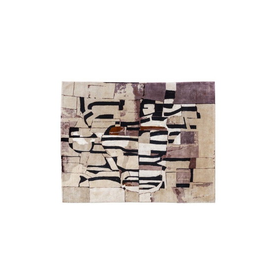 Image 1 of Handgewebter Vintage-Teppich in Beige- und Altrosatönen, 2023