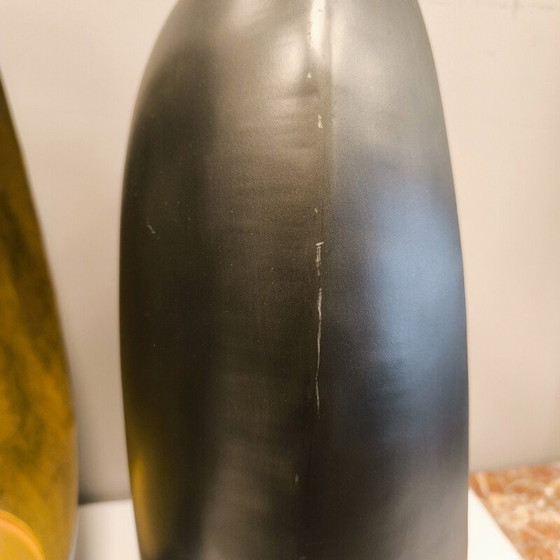 Image 1 of Paar Vintage-Kerzenständer aus polychromem Messing und schwarzem Nickel, Frankreich