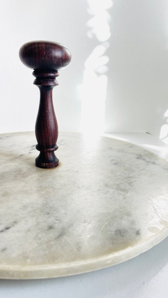 Image 1 of Käseplatte Marmor Und Holz Vintage