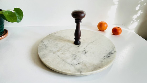 Image 1 of Käseplatte Marmor Und Holz Vintage