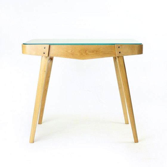 Image 1 of Mid-Century Couchtisch aus Eichenholz und Glas, Tschechoslowakei 1960er Jahre