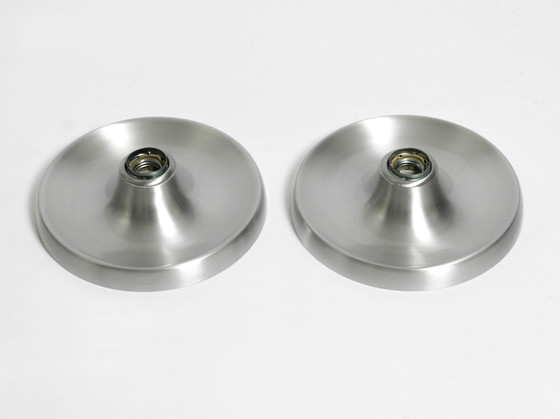 Image 1 of Zwei 1960S Runde Space Age Pop Art Aluminium Decke oder Wandlampen