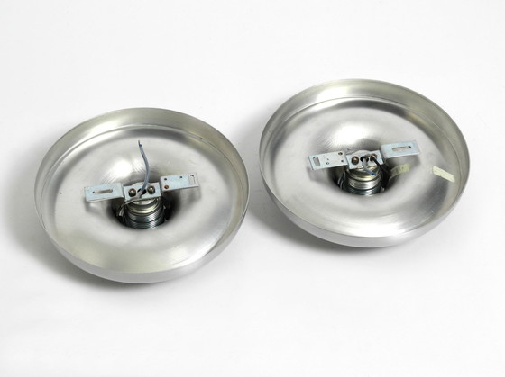 Image 1 of Zwei 1960S Runde Space Age Pop Art Aluminium Decke oder Wandlampen