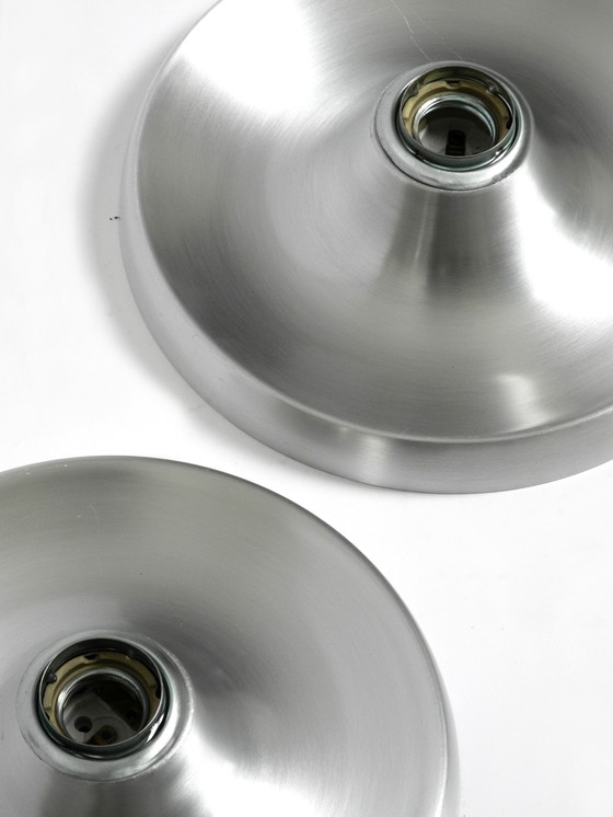 Image 1 of Zwei 1960S Runde Space Age Pop Art Aluminium Decke oder Wandlampen