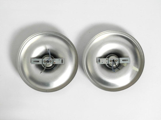 Image 1 of Zwei 1960S Runde Space Age Pop Art Aluminium Decke oder Wandlampen