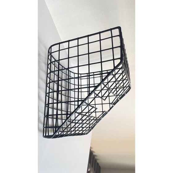 Image 1 of Vintage-Wandkorb aus Stahldraht und Kunststoff, 1980