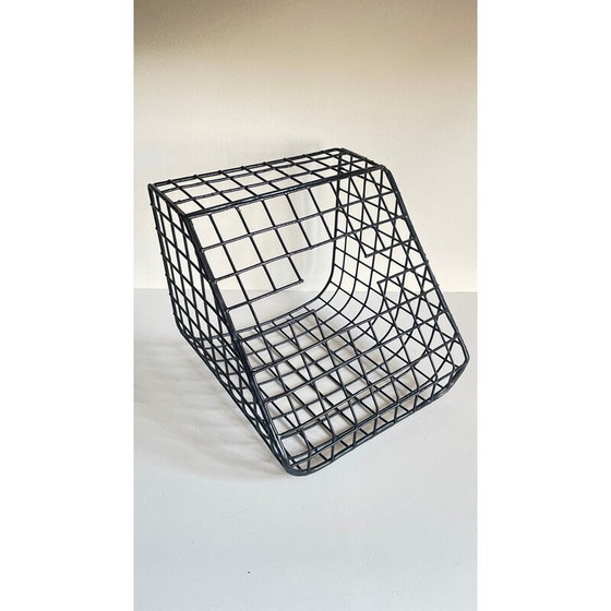 Image 1 of Vintage-Wandkorb aus Stahldraht und Kunststoff, 1980