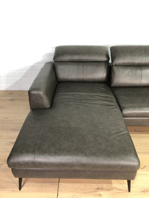 Ledersofa Ledercouch Lederecksofa Sofa Couch Ecksofa Schlafsofa Mit Sitztiefenverstellung