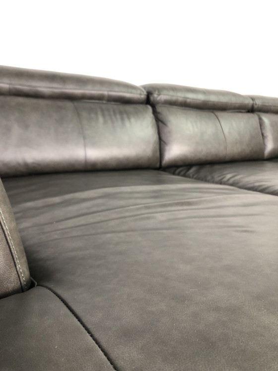 Image 1 of Ledersofa Ledercouch Lederecksofa Sofa Couch Ecksofa Schlafsofa Mit Sitztiefenverstellung