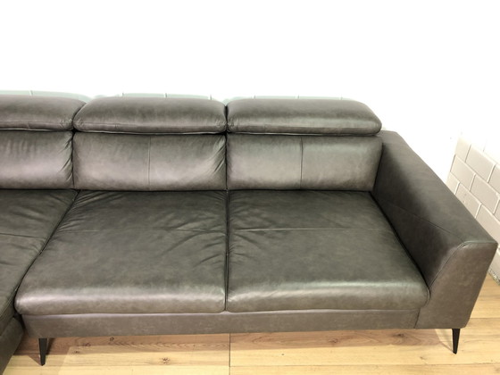 Image 1 of Ledersofa Ledercouch Lederecksofa Sofa Couch Ecksofa Schlafsofa Mit Sitztiefenverstellung