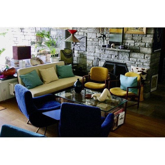 Image 1 of Vintage Minerva Tagesbett aus massivem Teakholz und Alcantara von Peter Hvidt für John Stuart, 1950