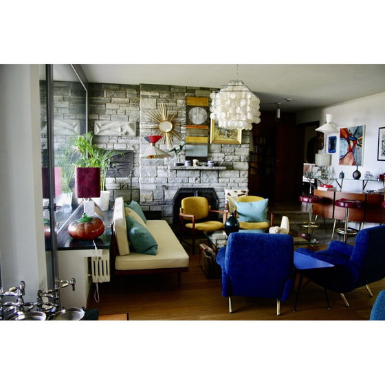 Image 1 of Vintage Minerva Tagesbett aus massivem Teakholz und Alcantara von Peter Hvidt für John Stuart, 1950