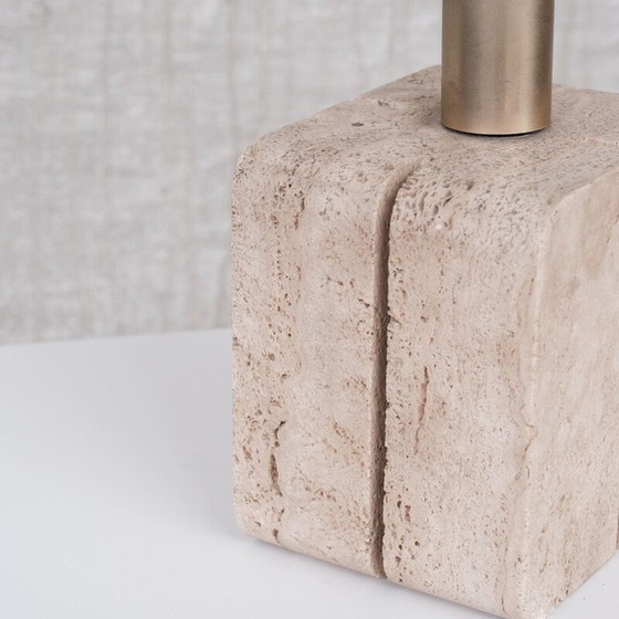 Image 1 of Tischlampe aus Travertin, Italien 1970er Jahre