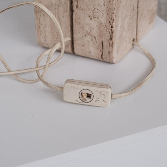 Image 1 of Tischlampe aus Travertin, Italien 1970er Jahre