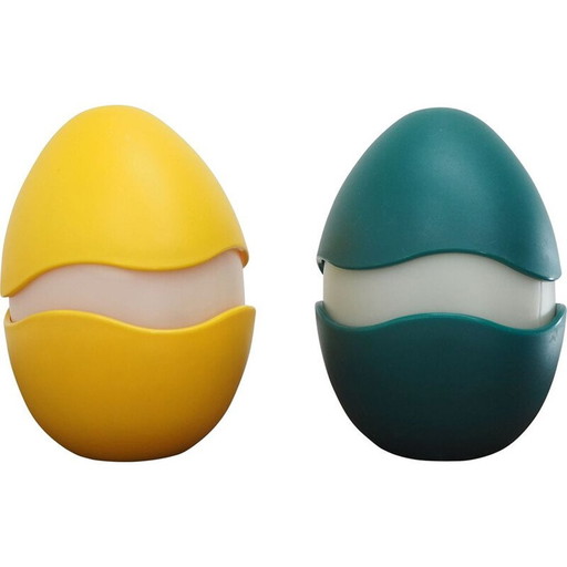 Paar alte Kunststoff-Tischlampen von O. Baroni und M. Patrini, Italien 1970er Jahre