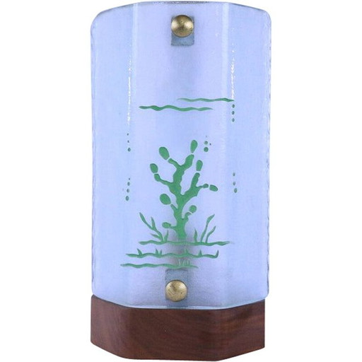 Tischlampe aus Milchglas, 1940