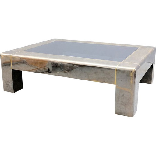 Vintage Couchtisch aus Messing von Karl Springer, 1970