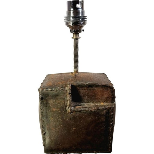 Lampe, Vintage-Skulptur aus patiniertem Eisen, 1970