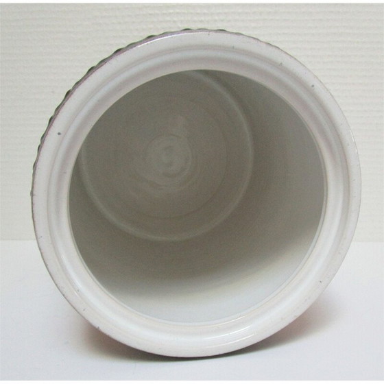 Image 1 of Vintage-Topf aus glasierter Keramik und Holz, 1960