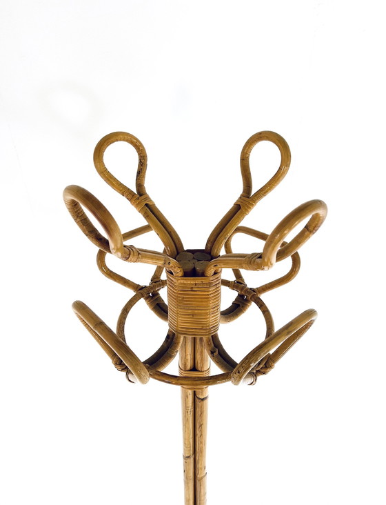 Image 1 of Italienischer Rattan-Garderobenständer '60