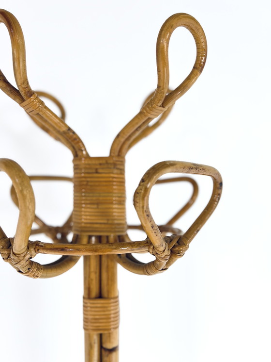 Image 1 of Italienischer Rattan-Garderobenständer '60