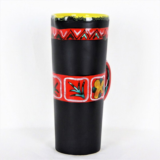 Image 1 of Schwarze Keramikkrugvase von Fourmentin-Gabriel - Vallauris, 1950