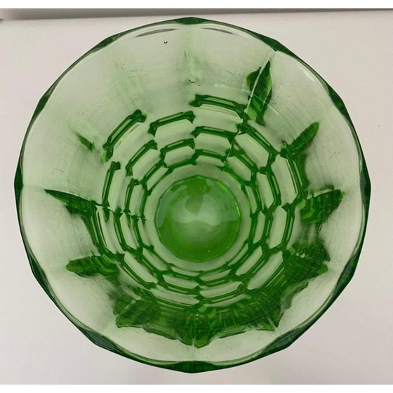 Image 1 of Grüne Art Deco Vase von August Walther und Söhne, Deutschland 1930er Jahre