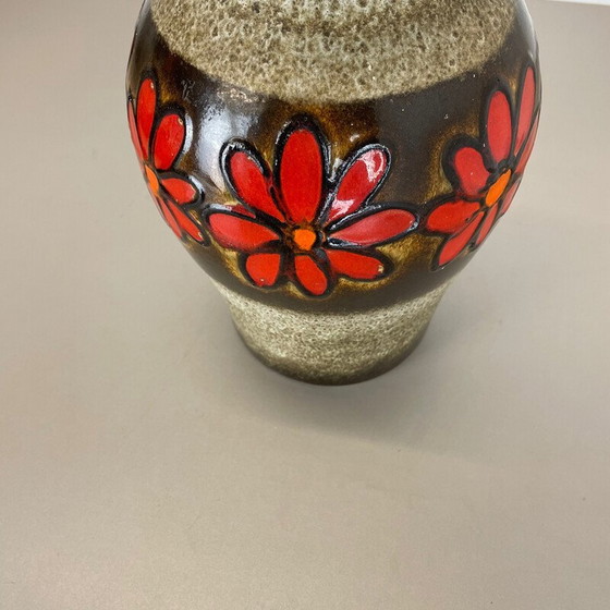 Image 1 of Vintage "Floral" Vase aus Lavakeramik für Scheurich, Deutschland 1970er