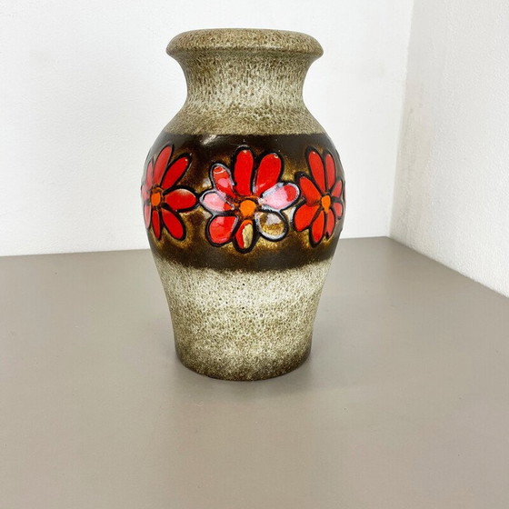 Image 1 of Vintage "Floral" Vase aus Lavakeramik für Scheurich, Deutschland 1970er