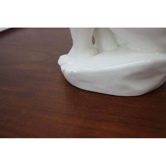 Image 1 of Vintage Art Deco Keramikskulptur einer sitzenden nackten Frau, 1940