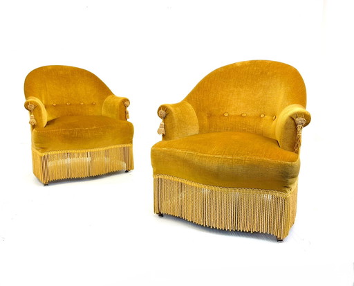 2x Vintage Cocktail Stühle Velours