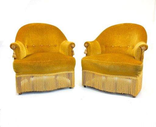 2x Vintage Cocktail Stühle Velours