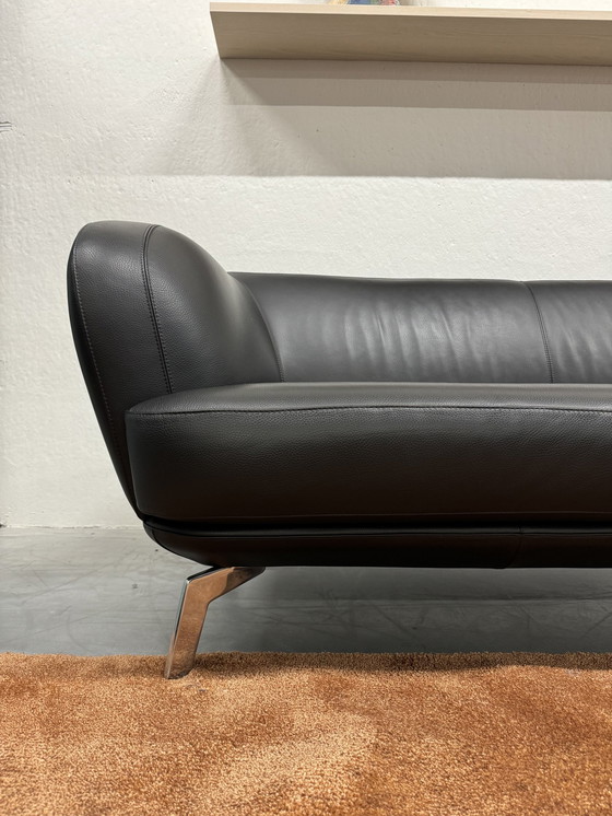 Image 1 of 2 Leolux Flint Sofa 2.5 Sitzer Schwarz Senso Leder Sofa Set