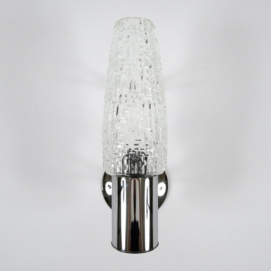 Image 1 of Set aus 2 Wandlampen aus Glas und verchromtem Metall, 1960er