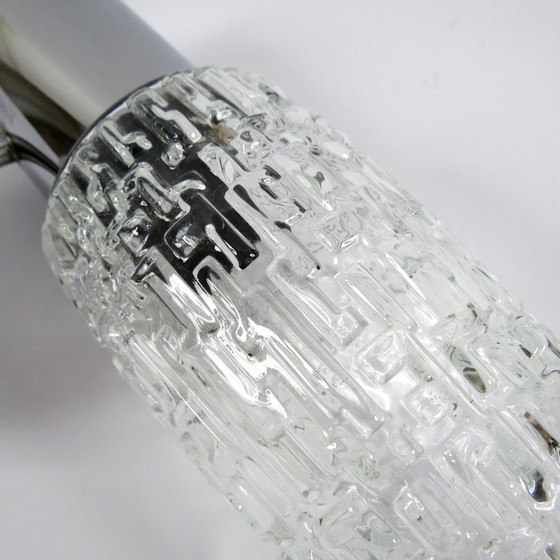Image 1 of Set aus 2 Wandlampen aus Glas und verchromtem Metall, 1960er