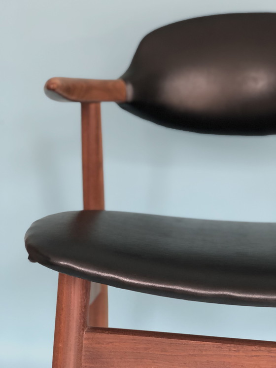 Image 1 of Mid Century Teak Cowhorn Chair Tijsseling 1960er