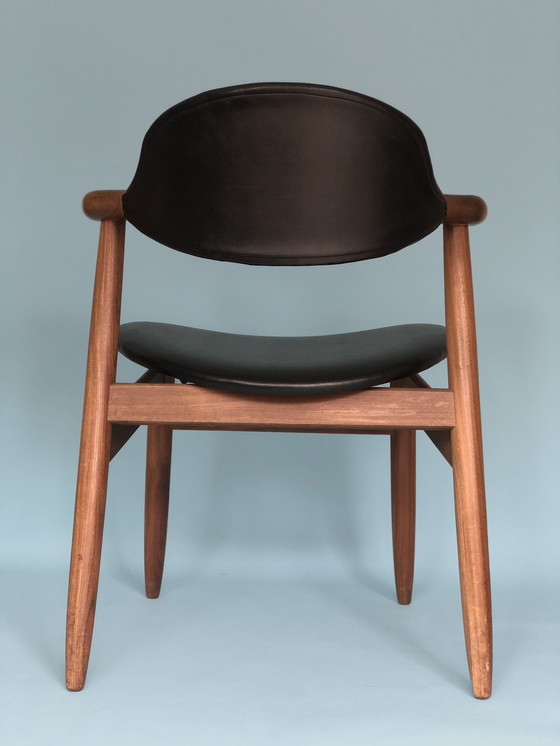 Image 1 of Mid Century Teak Cowhorn Chair Tijsseling 1960er