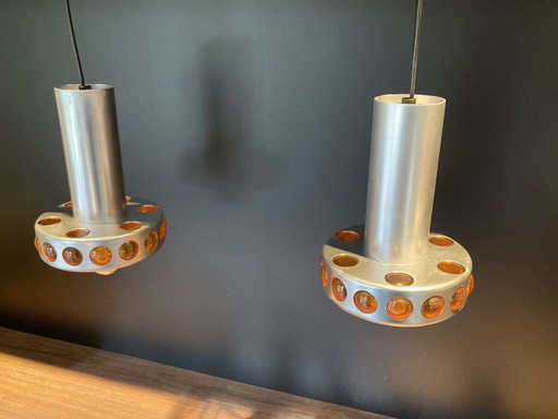 2x Massive Space Age Pendelleuchten