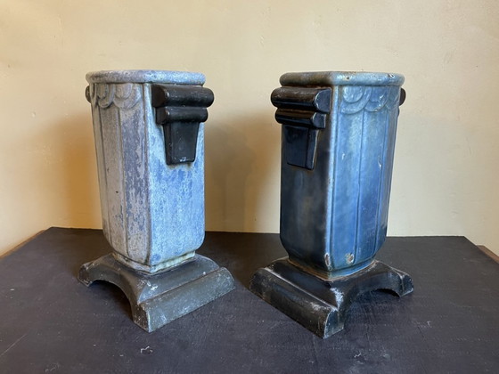 Image 1 of 2 X Art Deco Garten Vasen Gusseisen Französisch