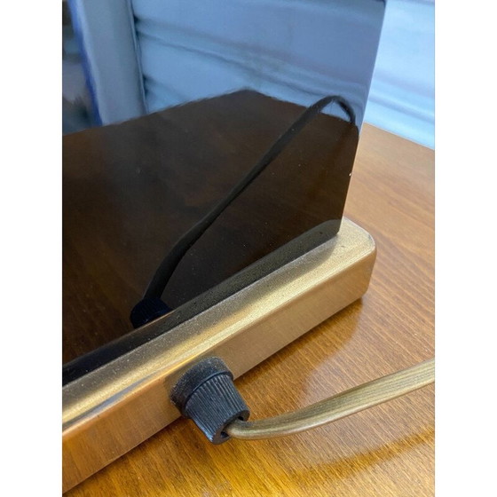 Image 1 of Paar Vintage-Lampen aus vergoldetem Messing und schwarzem Metall, 1970