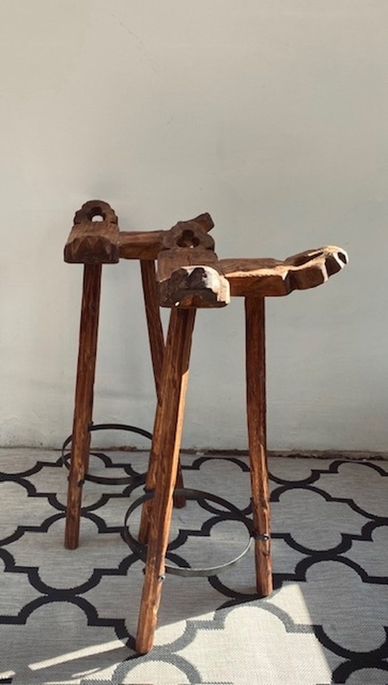 Image 1 of Satz brutalistischer Marbella-Hocker Sergio Rodrigues