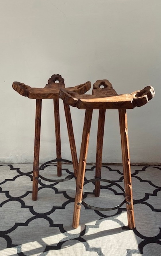 Image 1 of Satz brutalistischer Marbella-Hocker Sergio Rodrigues