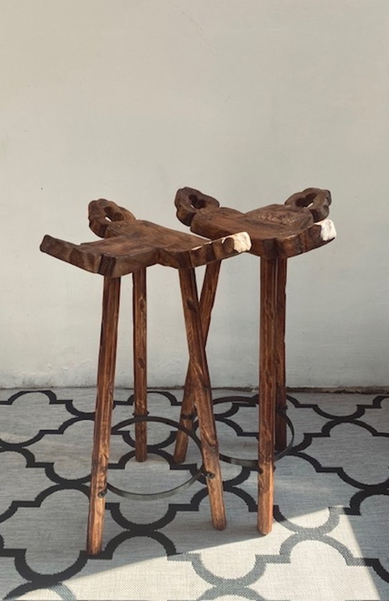 Image 1 of Satz brutalistischer Marbella-Hocker Sergio Rodrigues