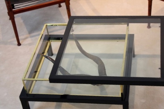 Image 1 of Romeo Rega Couchtisch aus Messing mit Schiebeplatte