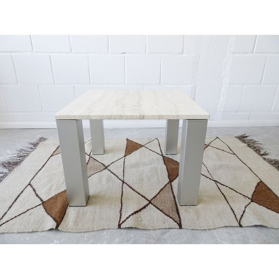 Image 1 of Vintage Couchtisch aus Travertin und Metall, Italien