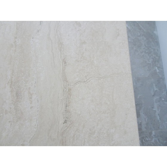 Image 1 of Vintage Couchtisch aus Travertin und Metall, Italien