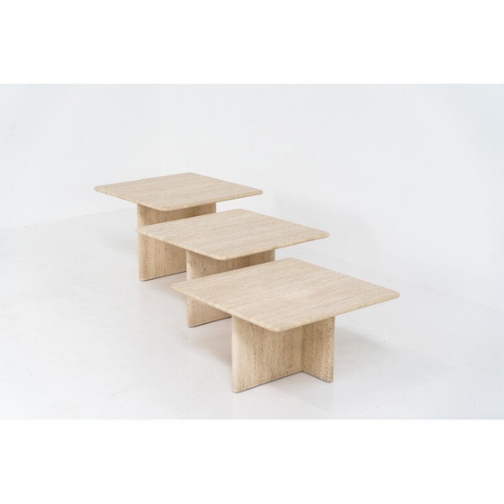 Image 1 of Italienische Vintage-Travertin-Nesting-Tische